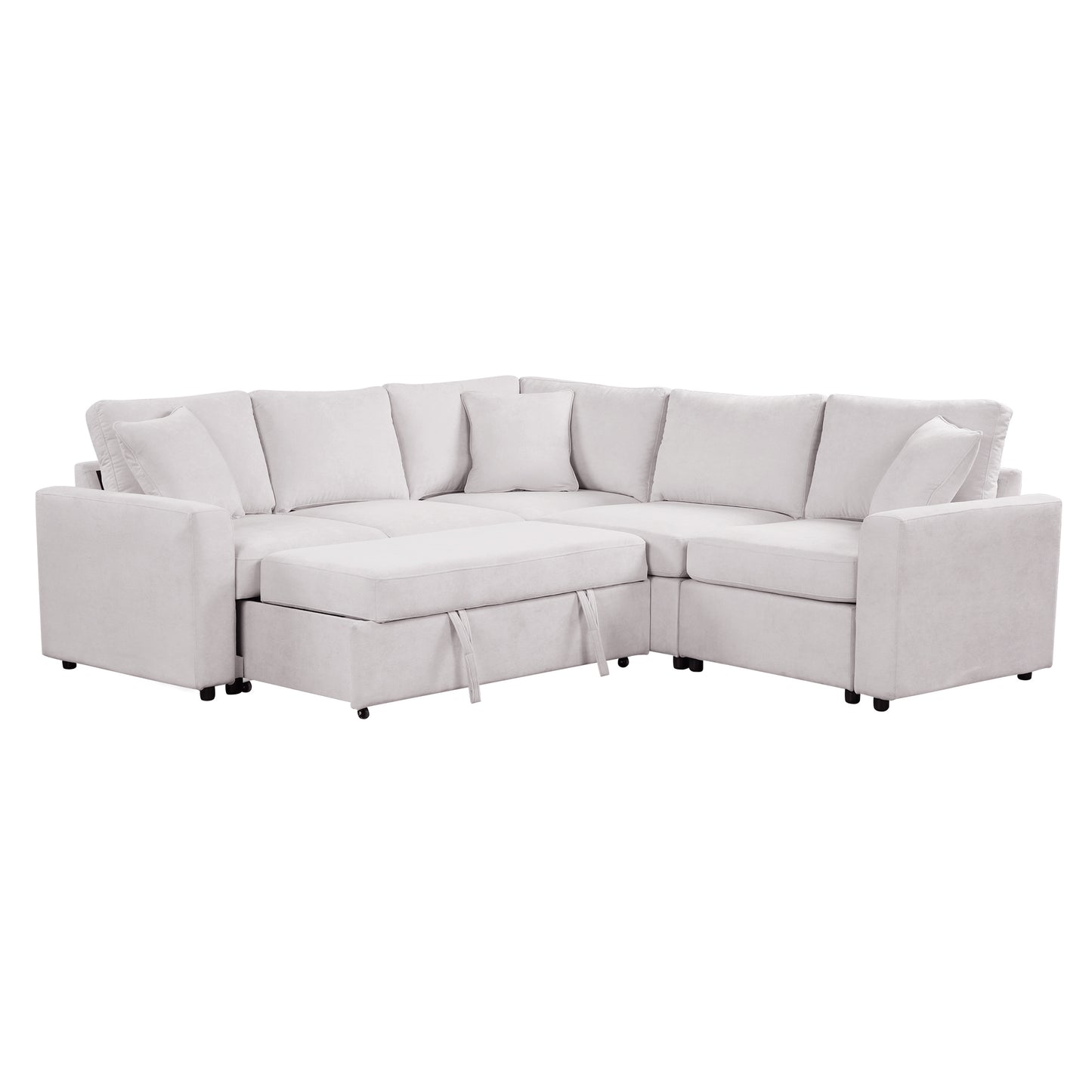 Melysen 4-Seat L-shaped Modular Sofa with Thick Backrest and Seat Cushions£¬Suitable for Living Rooms£¬Offices