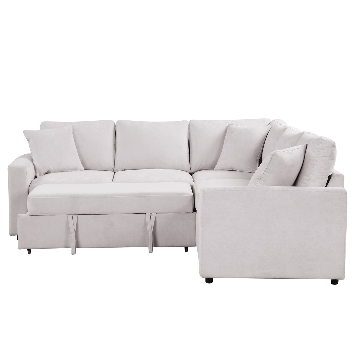 Melysen 4-Seat L-shaped Modular Sofa with Thick Backrest and Seat Cushions£¬Suitable for Living Rooms£¬Offices