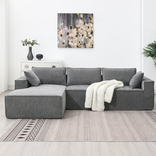 Melysen  111.5*72" Minimalist Style Modular Sectional Sofa,Wrinkle-resistant Chenille Couch Set,L-Shaped Compressed Sofa for Living Room,2 PIC Free Combination,No Assembly Require,3 Colors