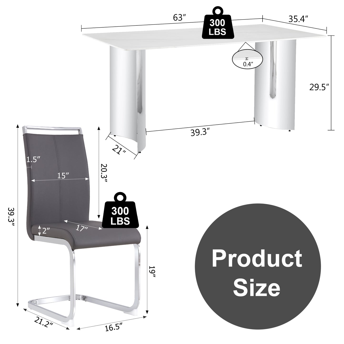 Melysen Modern Minimalist Dining Table. Imitation Marble Glass Sticker Desktop, Stainless Steel Legs, Stable and Beautiful. 4 Premium Pu Seats. 63" * 35.4" * 29.5"001